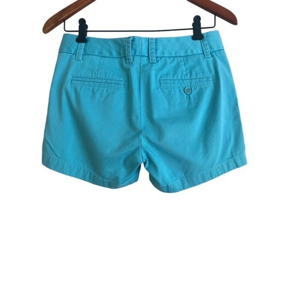 J. Crew Factory Chino Shorts Womens 00 Blue 4” Inseam Preppy Summer - Picture 2 of 4
